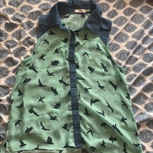 Button down short sleeve top